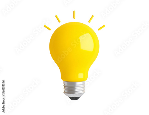 Bright light bulb, a glowing symbol of electric power, energy, and isolated inspiration