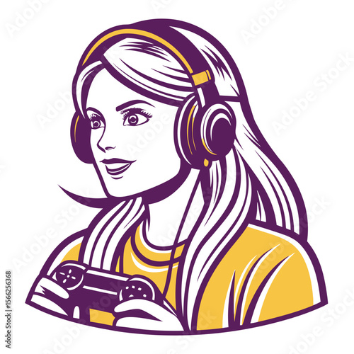Gamer girl with headphones and controller (3)