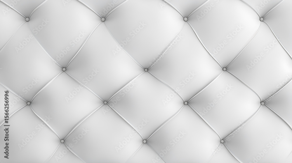 Fototapeta premium Elegant full features pristine white tufted texture with diamond stitching pattern