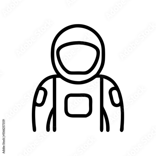Astronaut wearing a spacesuit in a minimalistic line art style  