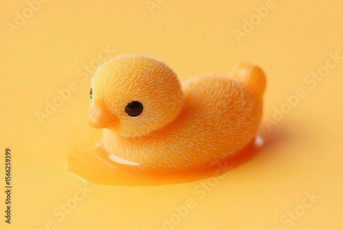 Squeaky chicken toy isolated on a orange background and copyspace. Rubber toy Chicken on a yellow background , isolated on white background,  , copy space, copy space for text,