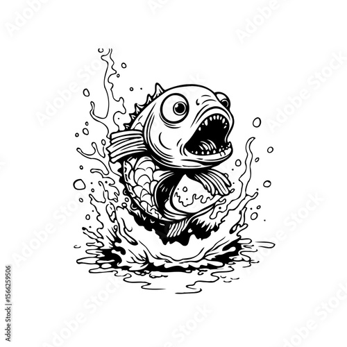 The comical fish out of water design in vector illustration creates a humorous artwork great