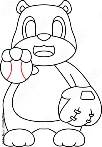 Hamster Baseball Baseball glove Animal Vector Graphic Art Illustration