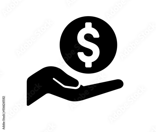  Finance icons as finance, cash, earning in black filled color Pro Vector