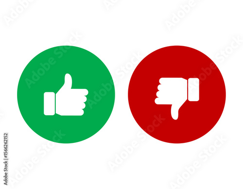 Thumb up and down icon Like and dislike vector.