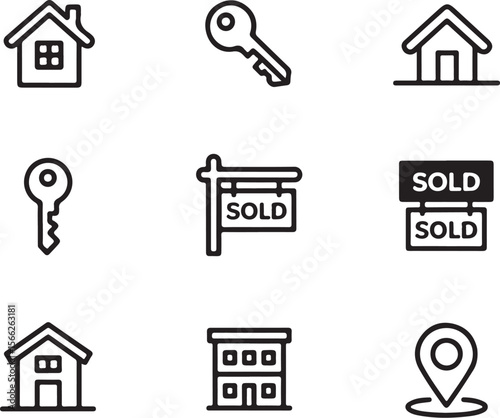 Key & House Icons Set


