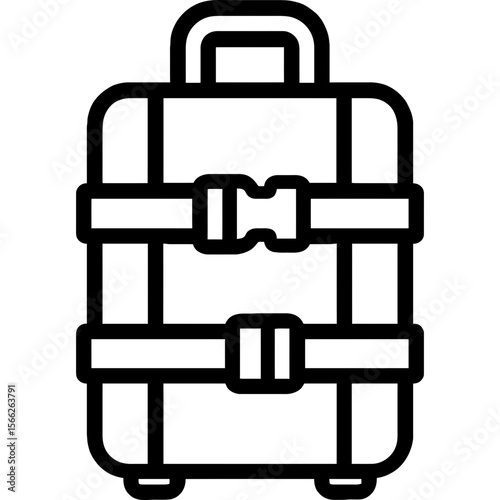 Luggage straps outline icon vector
