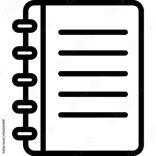 Notebook with spiral binding outline icon vector