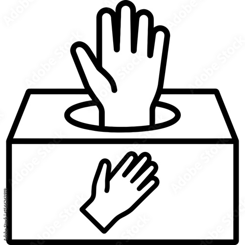 Medical gloves box outline icon vector