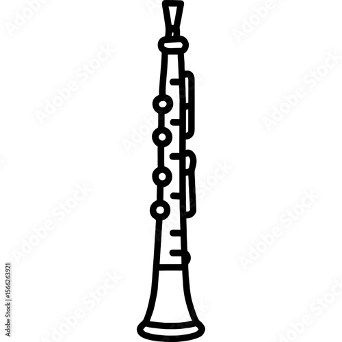 Oboe silhouette outline icon vector