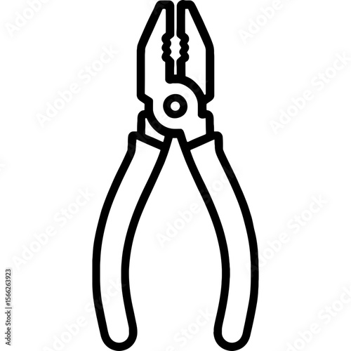 Pliers outline icon vector