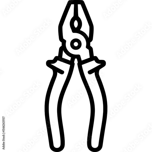 Pliers outline icon vector