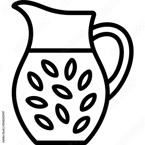 Rice milk pitcher outline icon vector