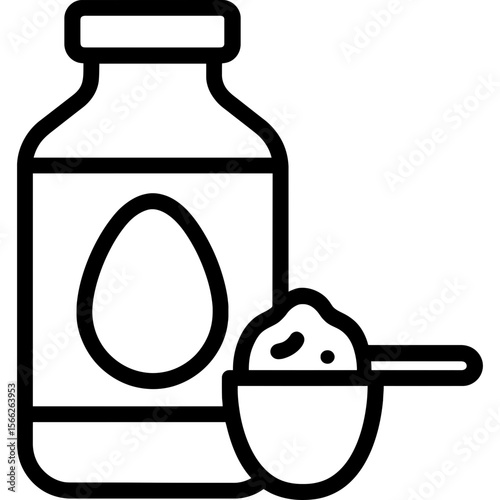 Plant-based egg substitute outline icon vector