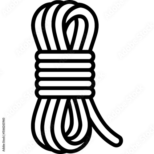 Coiled rope outline icon vector