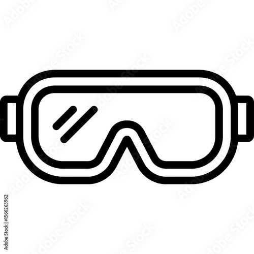 Safety goggles outline icon vector