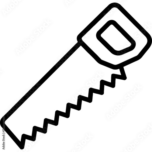 Hand saw outline icon vector