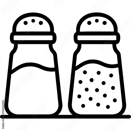 Salt and pepper shakers outline icon vector