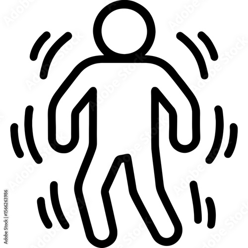 Shaking motion outline icon vector
