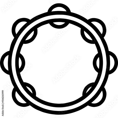 Tambourine outline icon vector