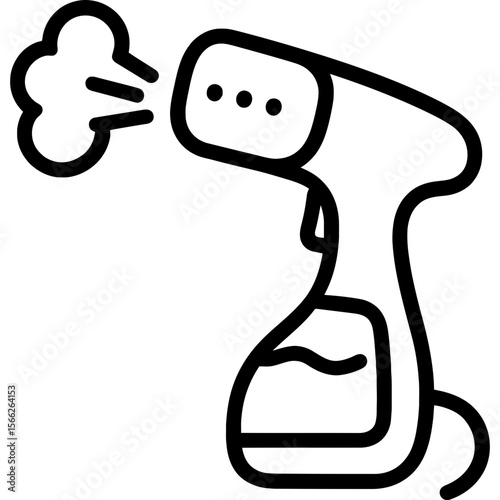 Handheld travel steamer outline icon vector