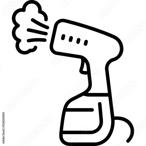 Handheld travel steamer outline icon vector
