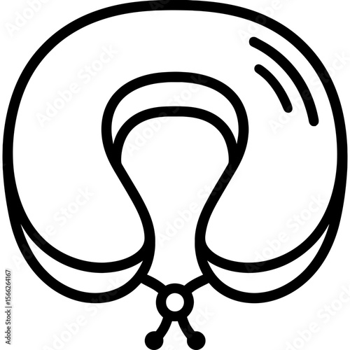 Travel pillow outline icon vector