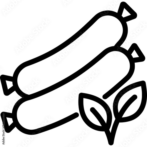Vegan sausages outline icon vector