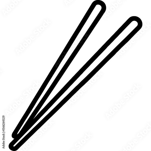 Chopsticks pair outline icon vector