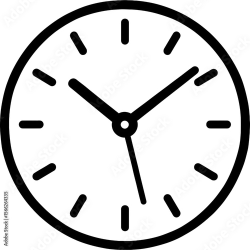 Analog clock outline icon vector