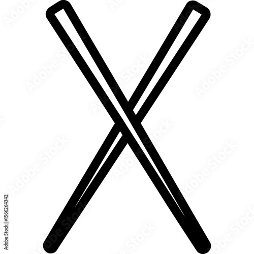 Chopsticks pair outline icon vector
