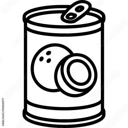 Coconut milk can outline icon vector