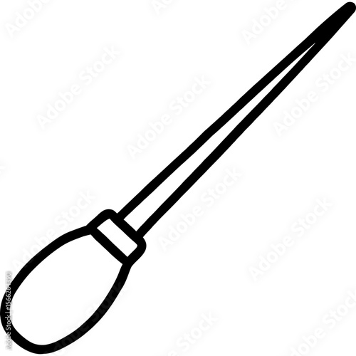 Conductor's baton outline icon vector