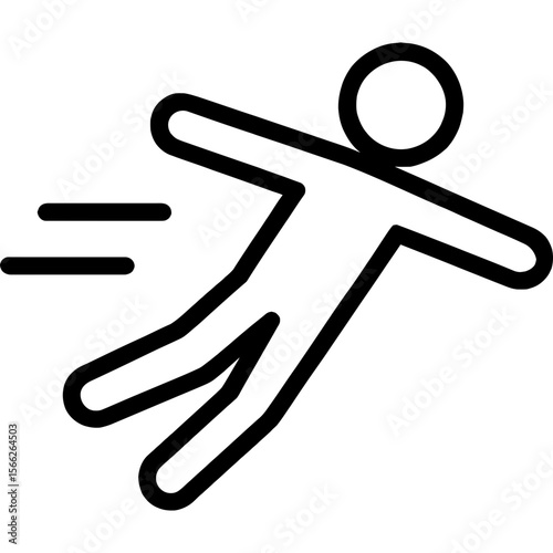 Gliding motion outline icon vector