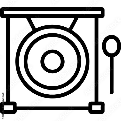 Gong outline icon vector