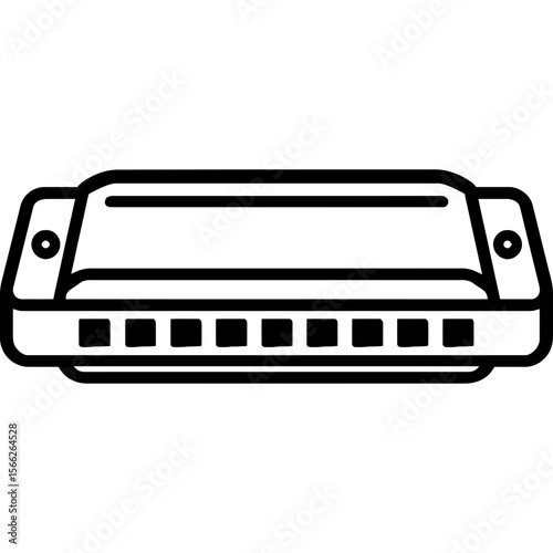Harmonica outline icon vector