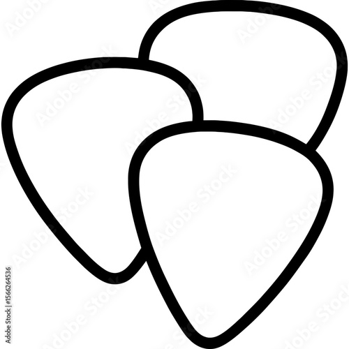Guitar picks outline icon vector
