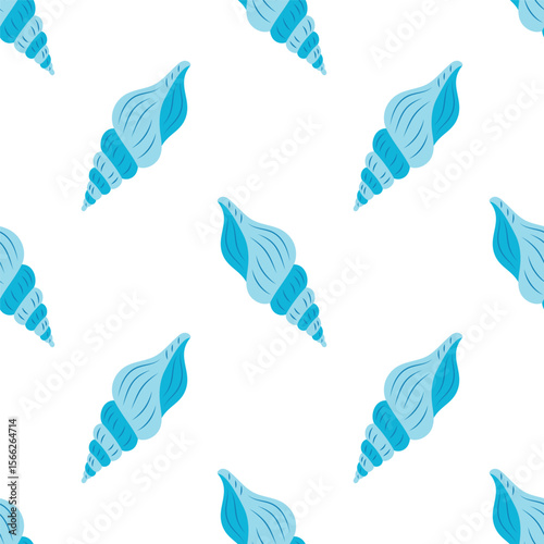 pattern with shells, flat style