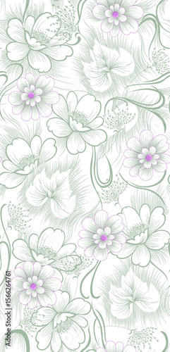 Seamless ethnic summer floral Design print