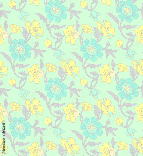 Seamless ethnic summer floral Design print