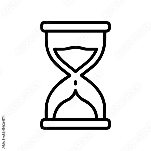 Black Outline Hourglass Icon for Time Measurement