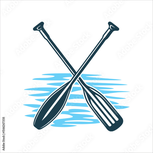 Crossed Canoe Paddles Vector Graphic Illustration Amo Racing canoe paddle