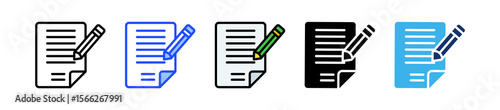 Script Icon Collection With Multiple Styles