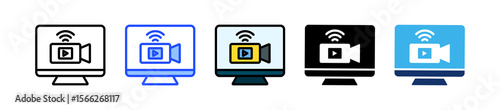 Livestream Icon Collection With Multiple Styles