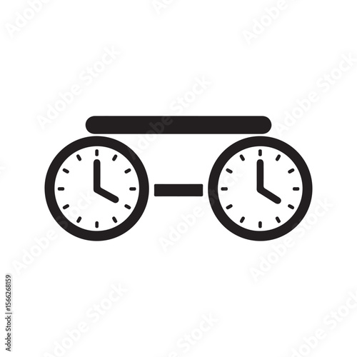 Chess clock icon isolated. simple vector icon on white background