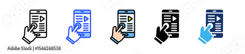 Interactive Content Icon Collection With Multiple Styles