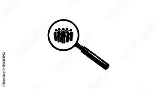 sociology researcher symbol, black isolated silhouette