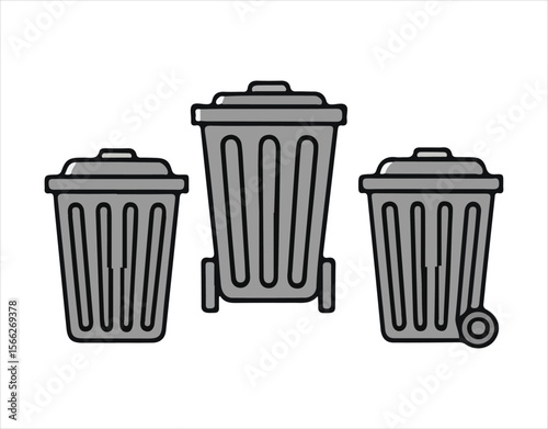 Trash Bin Icons Collection Vector EPS File