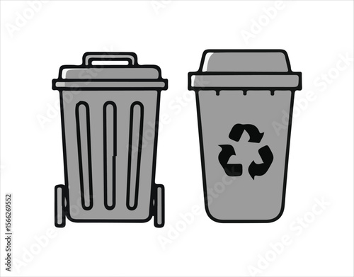 Garbage Bin Icons Various Series EPS File

