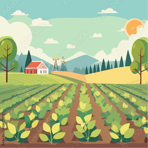 Sustainable agriculture plant cultivation isolated cartoon